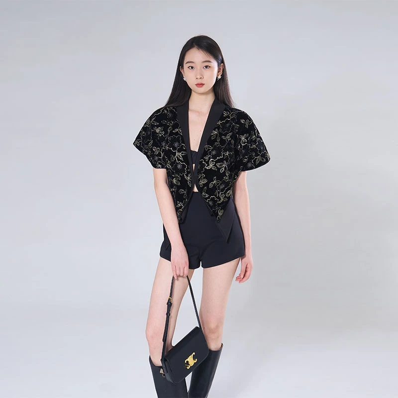 RMC 东方屏风 中式国风提花上衣披肩 BX2407192