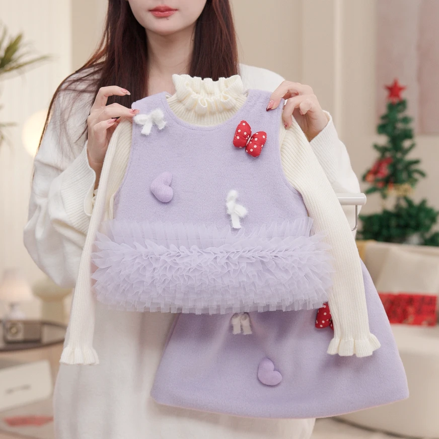 【芋泥布丁】女童秋冬夹棉加厚套装女孩少女风包臀裙两件套D68687