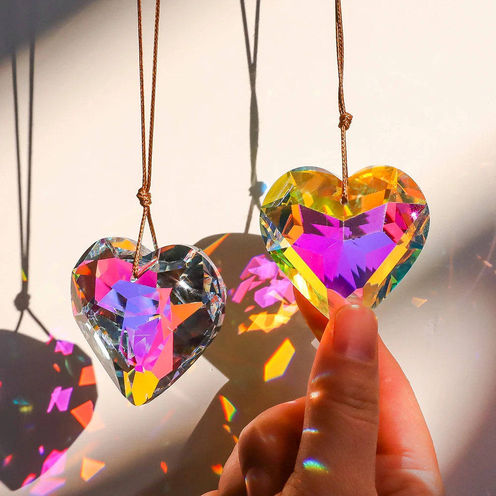 爱心太阳捕手光之立方棱光镜合色挂摆件玻璃棱镜宇宙折射生日礼物
