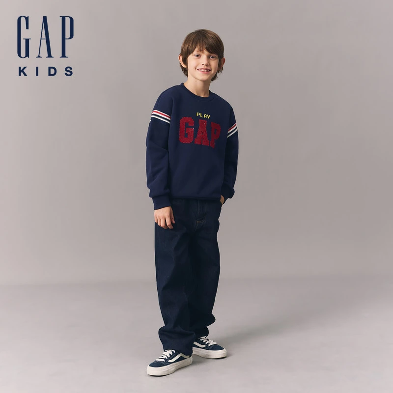 【蛇年首发】Gap男女童冬新款蛇年本命年抓绒卫衣619662