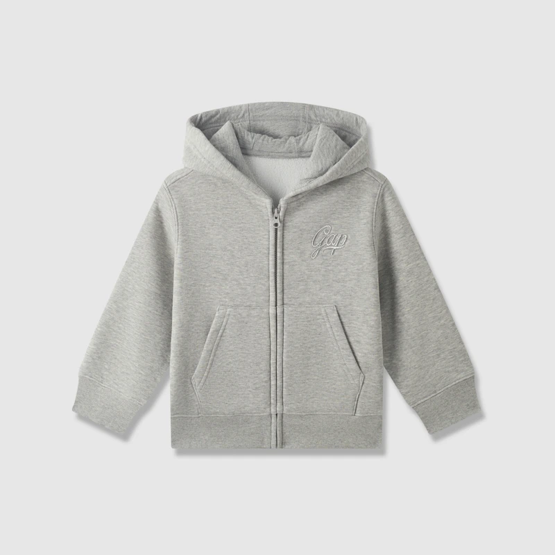 【达人专属】Gap童装2024秋冬款3D耳朵连帽卫衣抓绒保暖外套606611