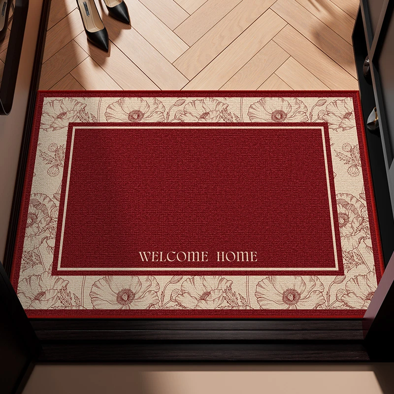圈绒入户门地垫门垫喜庆轻奢客厅地毯门口脚垫家用玄关吸水防滑垫