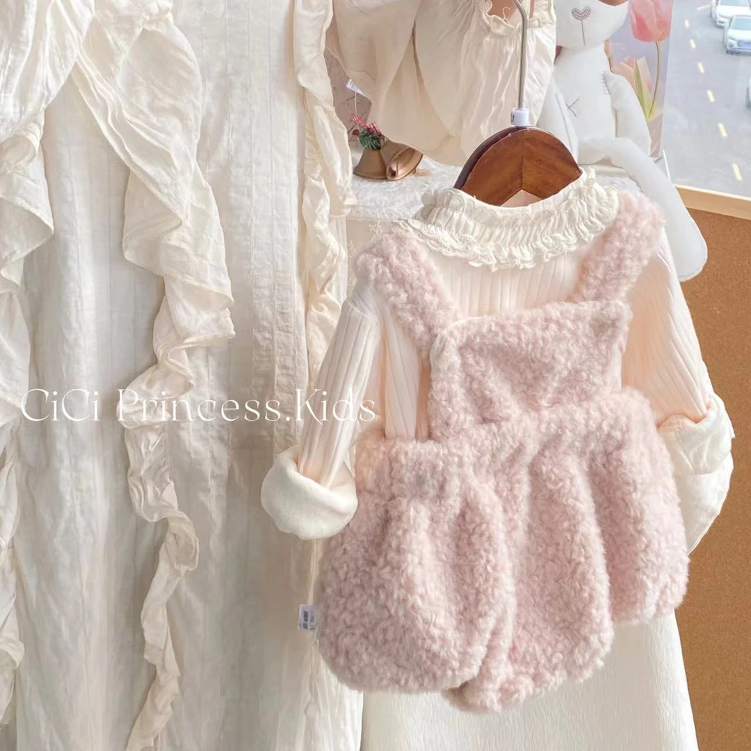 【婴儿毛毛包屁衣】女宝宝冬季连体衣加绒洋气哈衣
