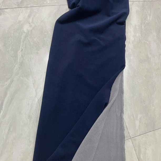 AB面蚕丝奥绒布料藏蓝色