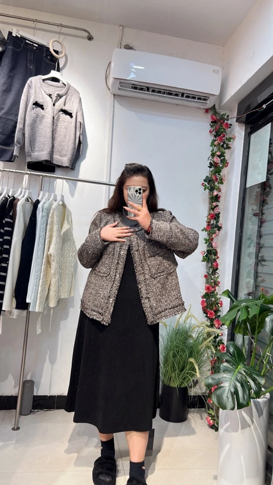 妮妮家大码女装加棉小香风外套