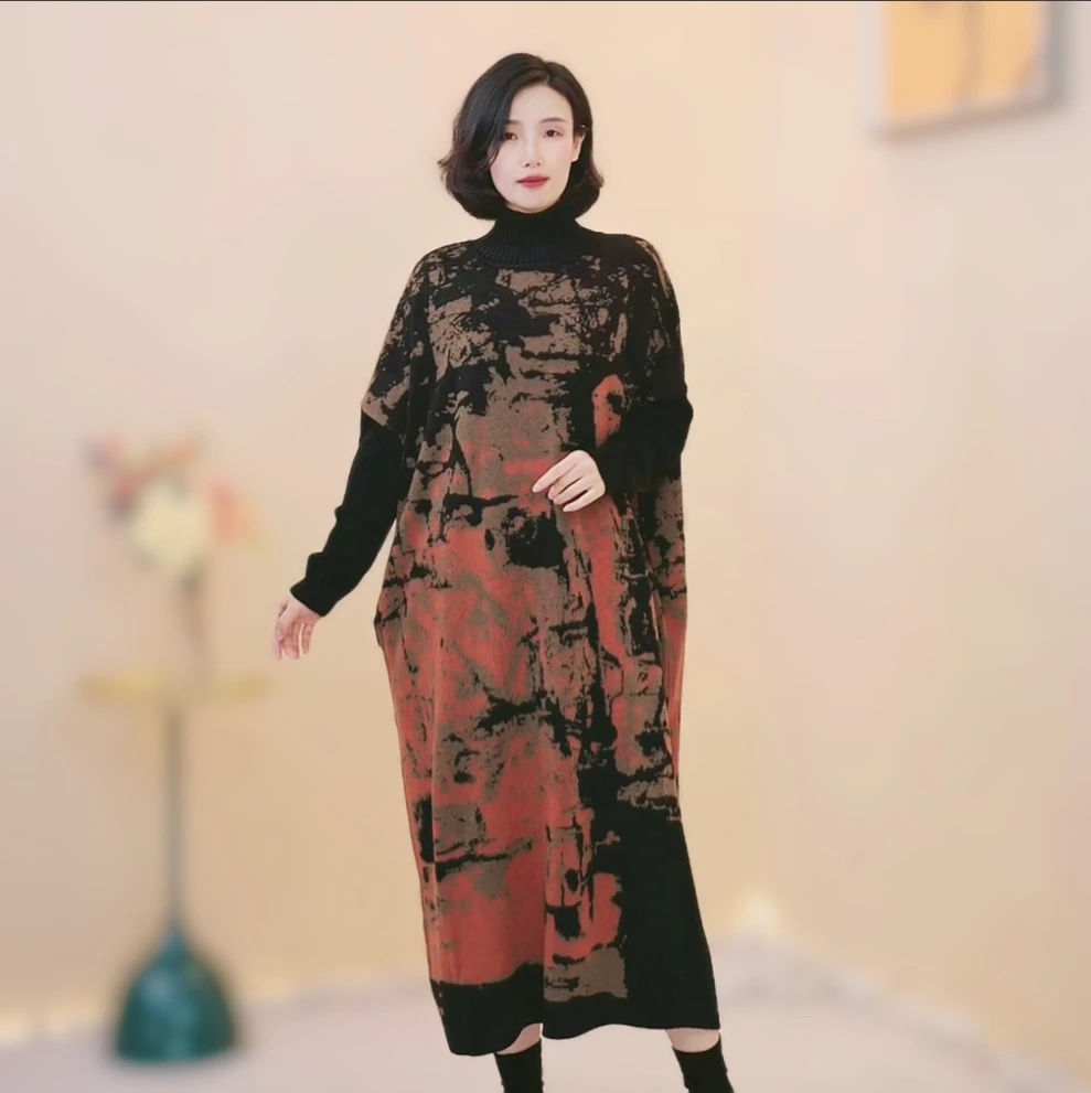 【K005】2024年冬新款时尚百搭宽松套装连衣裙