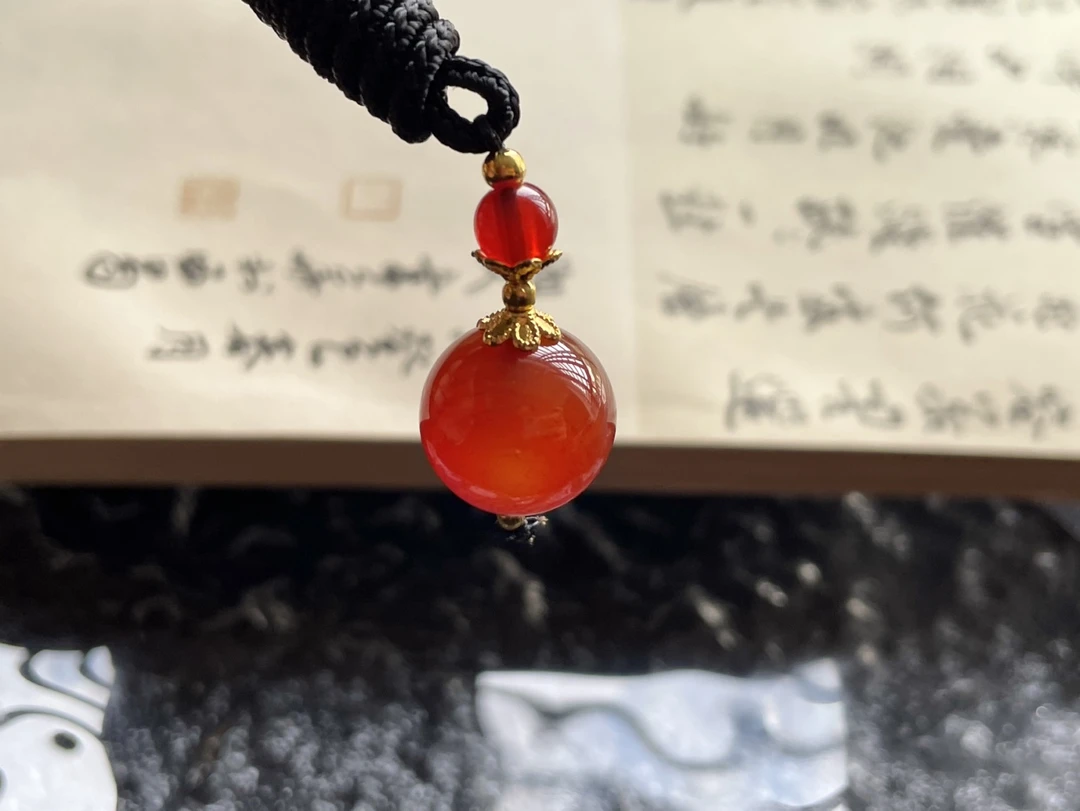 【缅甸记事本】天然冰红玛瑙福利挂件配饰百搭款