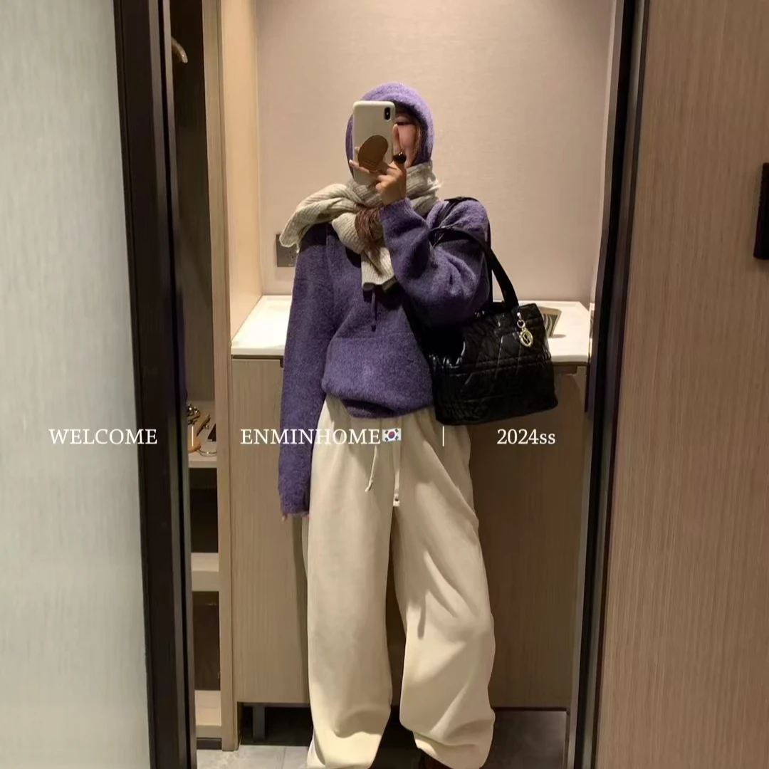 87117工作室实拍！巨好穿的抽绳加厚拖地裤