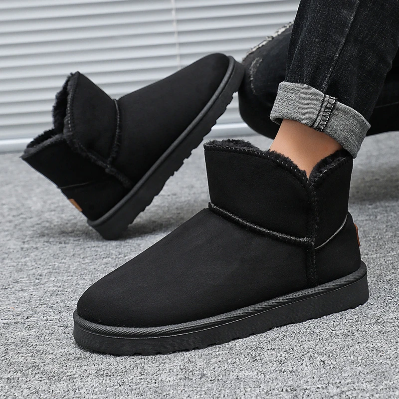 【小扬哥推荐】雪地靴冬季情侣男女东北棉鞋加绒防寒保暖加绒黑色