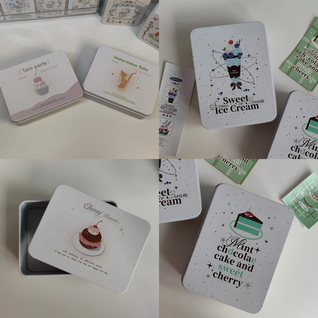 桌面铁盒无属性夏日芋泥蓝莓抹茶樱桃