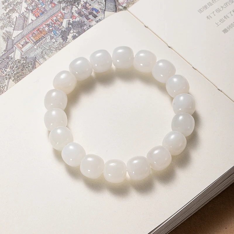 【宠粉款】和田玉白玉12*11mm老型单圈手串百搭素圈简约玉手串气质