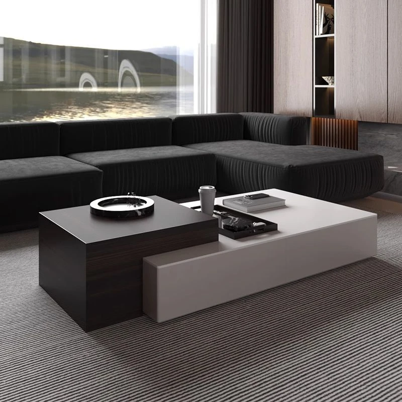 升降茶几简约现代客厅家用极简意式多功能轻奢高级设计感岩板茶桌