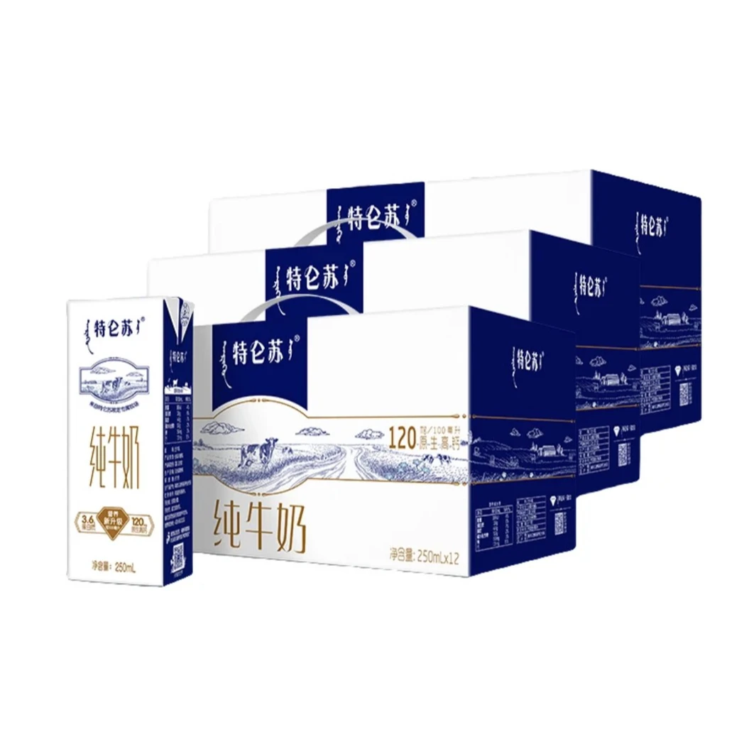 【10月-11月新日期】特仑苏纯牛奶苗条装250ml×12盒*3提