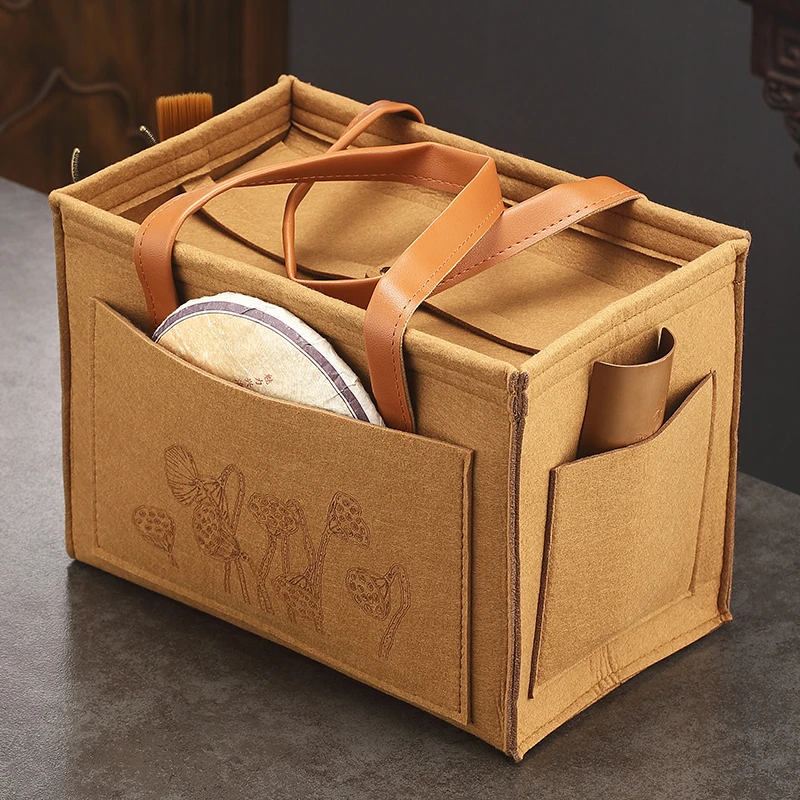 YH户外旅行茶具收纳包便携式车载茶壶茶杯收纳盒多功能收纳袋大容