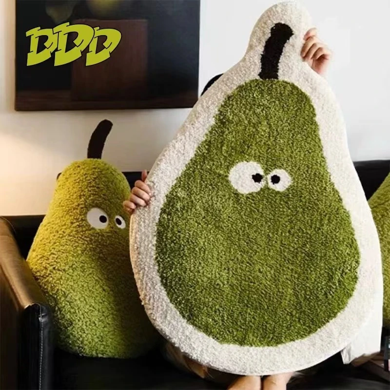 卡通水果蔬菜创意植绒地毯卧室床边毯浴室防滑地垫