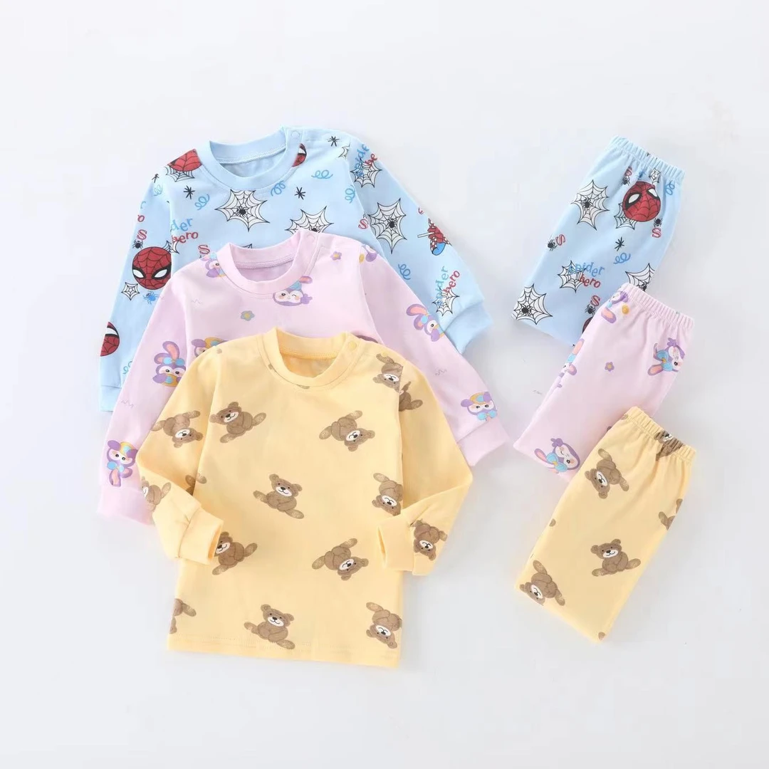 2025春秋季新款男女宝宝秋衣套装家居服