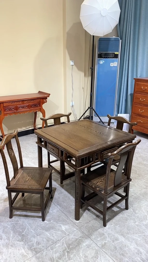 【闪购商品】鸡翅木类成套家具78X78X68方桌五件套