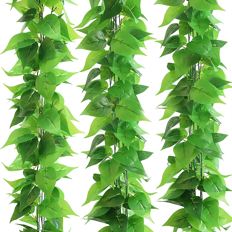 绿萝叶藤条塑料假花室内藤蔓缠绕植物过胶叶仿真花高级感逼真装饰