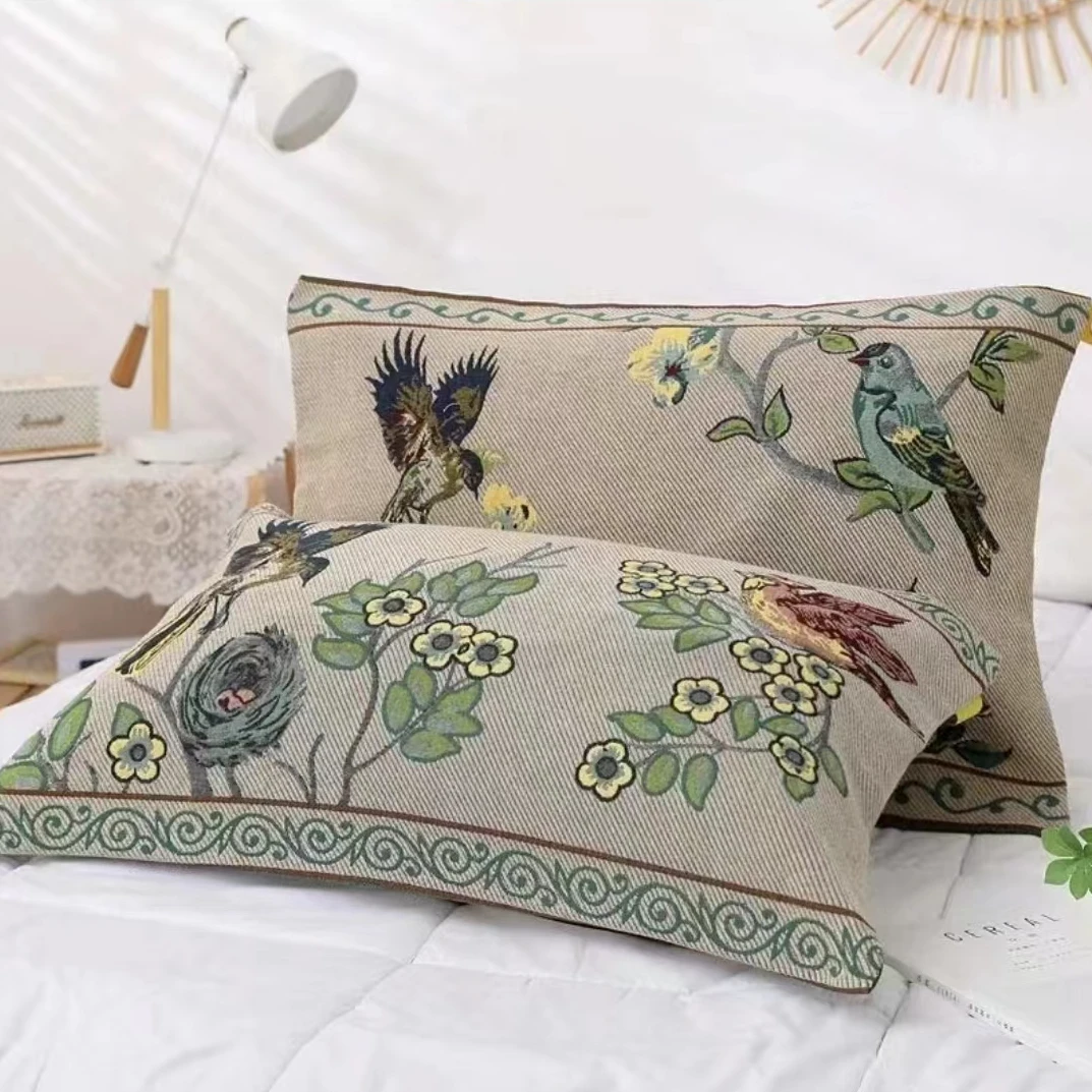 【莺歌燕舞枕套】48*74信封枕套穿棉编织款高档透气家用