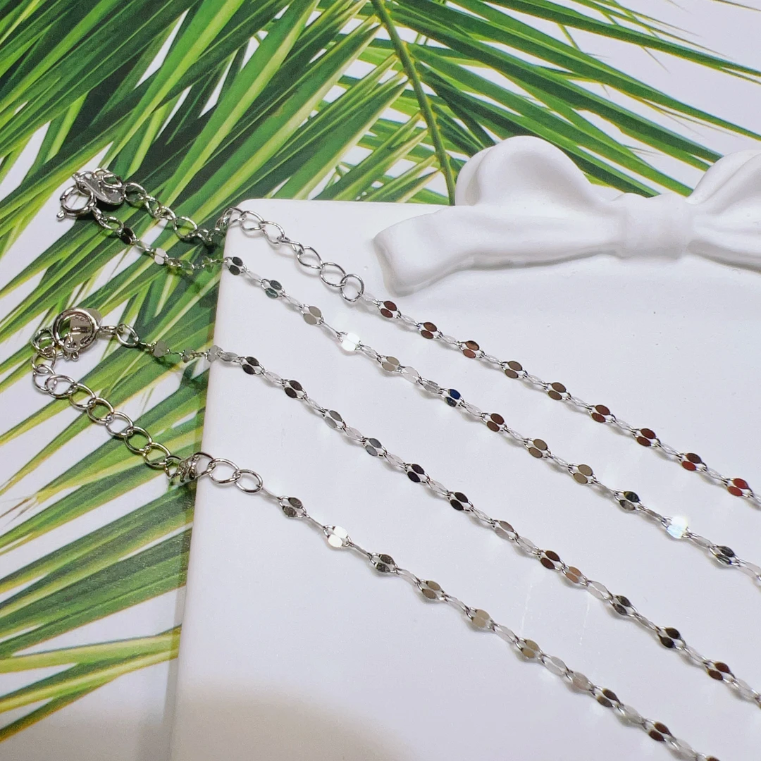 链子925银 S925银时尚爆闪嘴唇单链A059