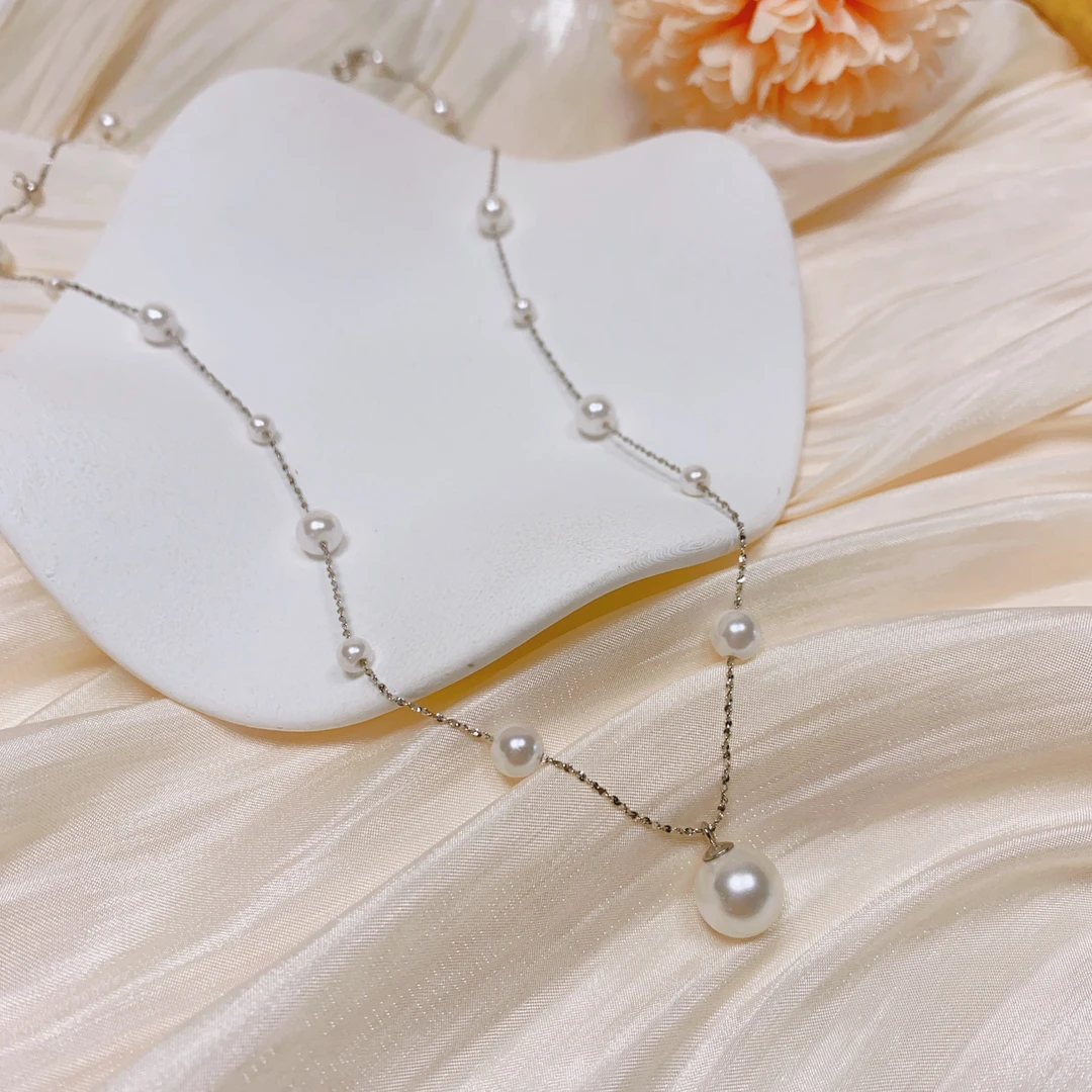 链子925银仿珍珠 S925银满天星套链T140