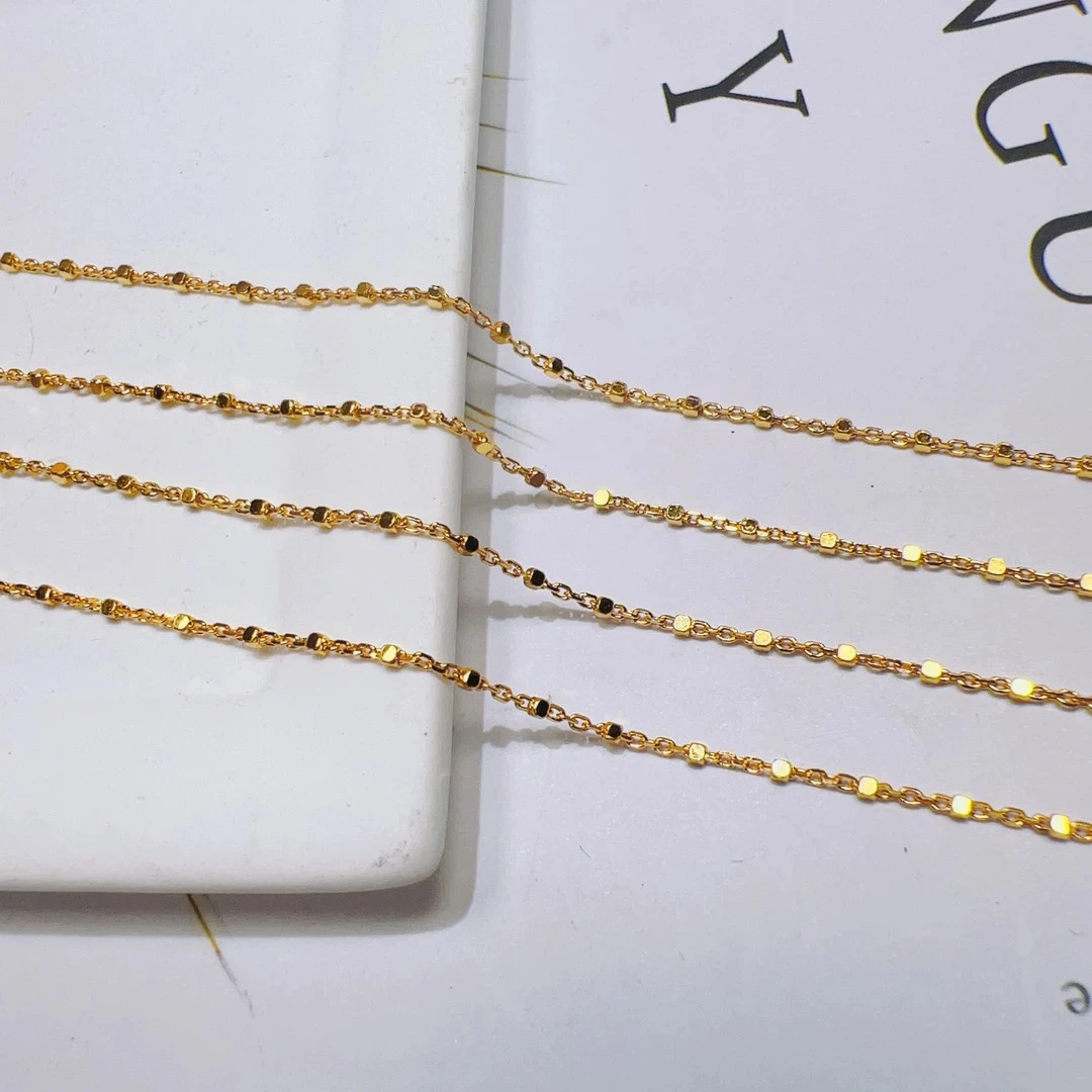 链子925银 S925银（彩银）精工爆闪方糖单链A063