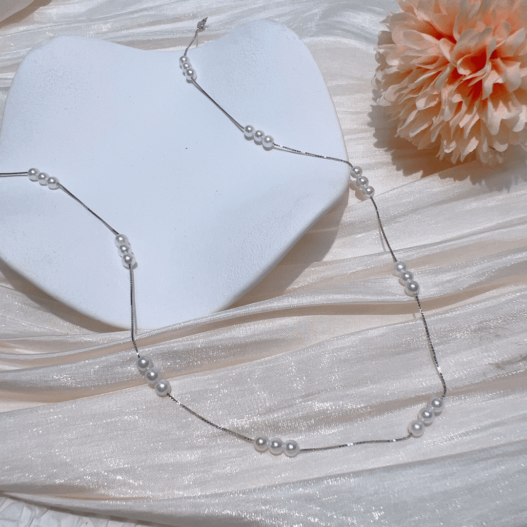 链子925银仿珍珠 时尚百搭银三生三世满天星套链（45厘米）T112