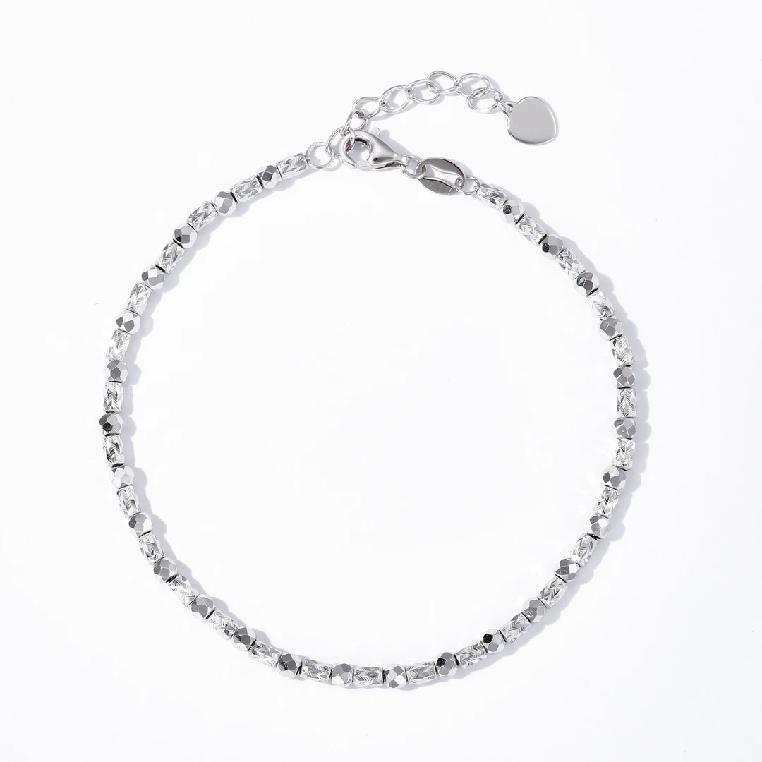 铂金PT950蹦迪珠麦穗手链时尚闪耀百搭叠戴