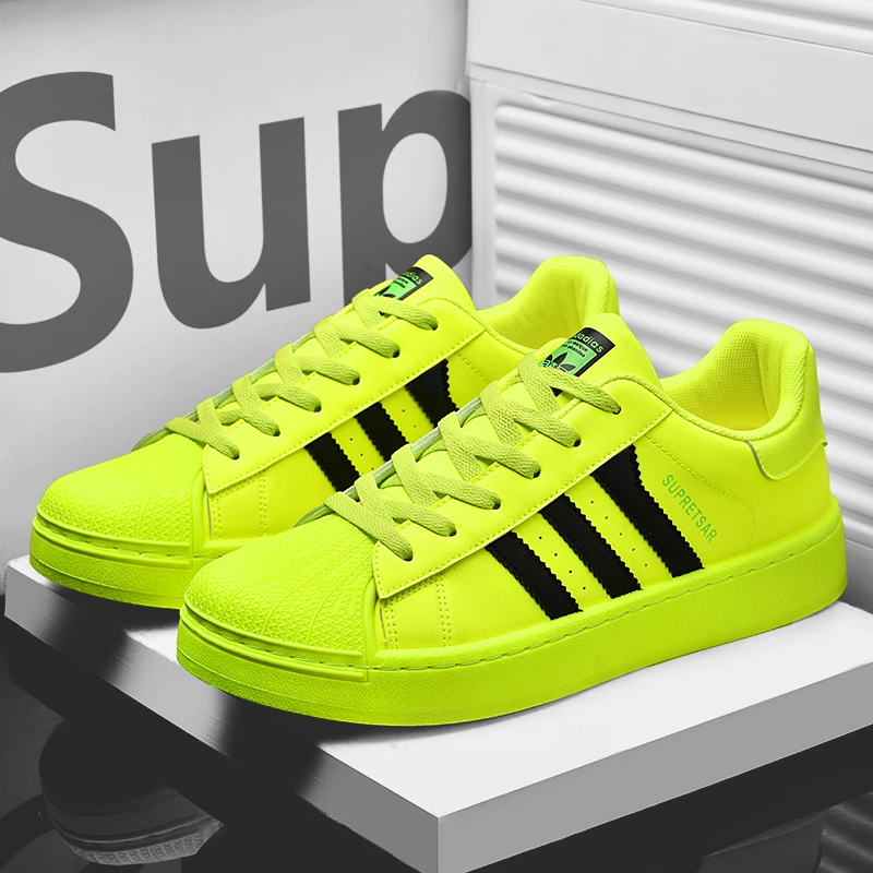 火龙果粉色金标 男女款百搭情侣秋季荧光绿学生休闲板鞋男