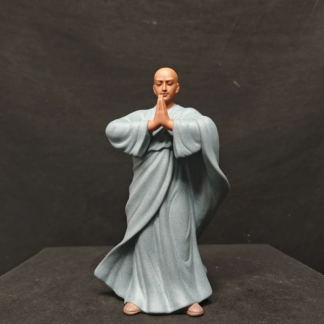 紫砂无心和尚大玄关书桌茶台柜子摆件