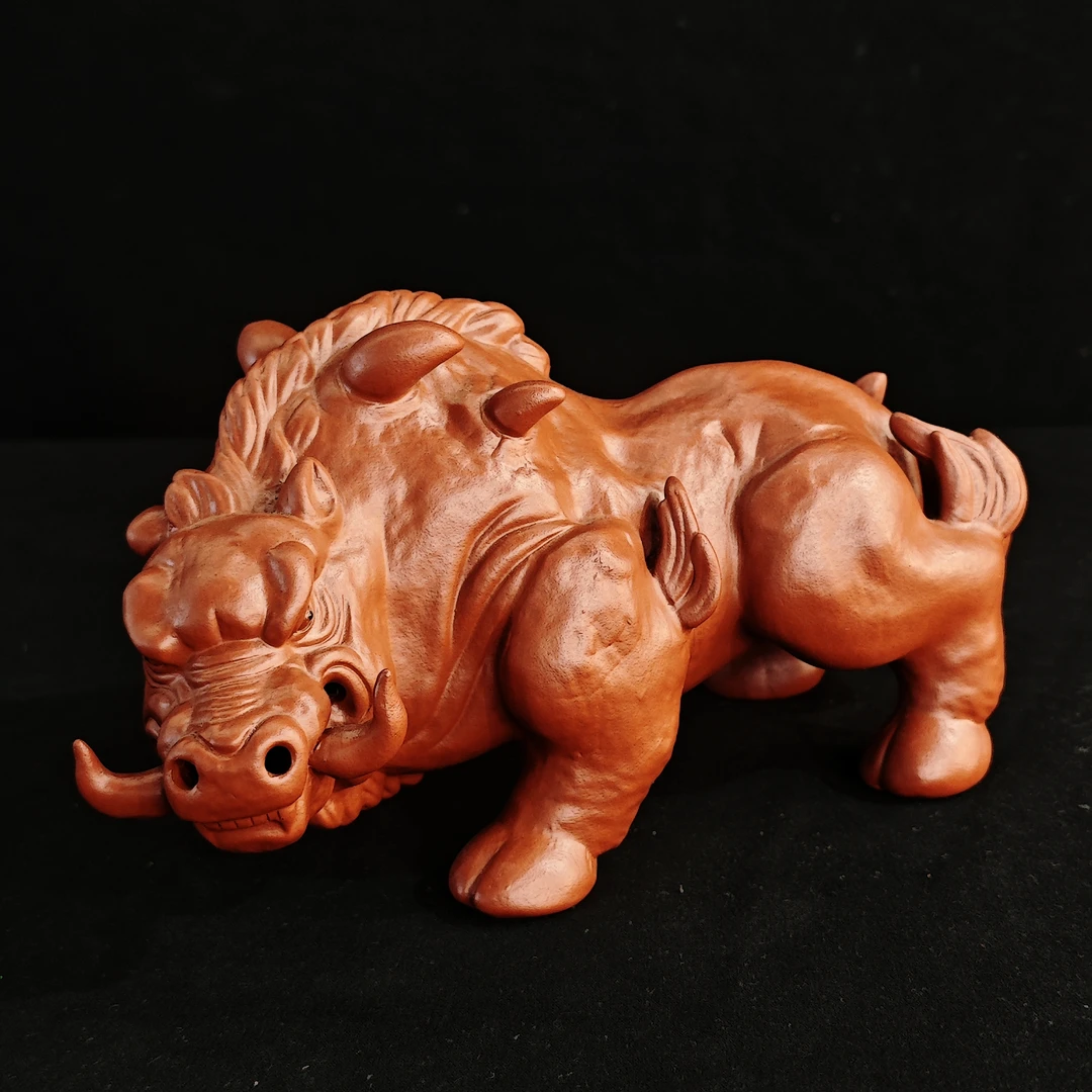 紫砂猪刚鬣 玄关书桌茶台柜子摆件