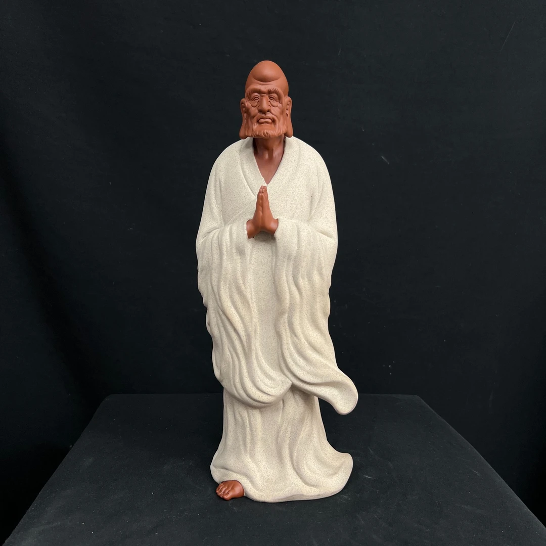 紫砂大号站立达摩玄关书桌茶台柜子摆件