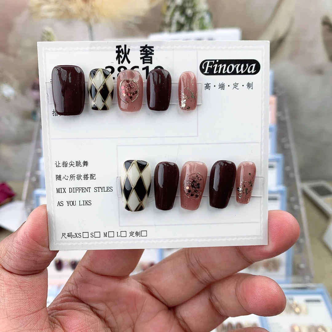 【秋奢】菲诺设计 纯手工穿戴美甲穿戴式ins风女神气质暴闪本甲美甲
