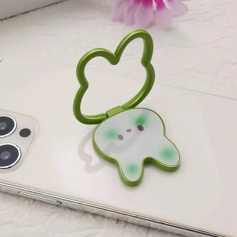 卡通小兔子支架手机指环扣金属拉环圈可爱创意兔年本命折叠背贴女