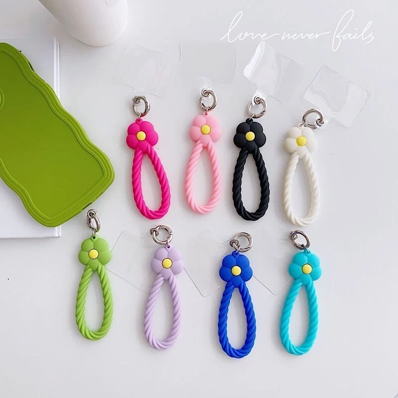 手机挂绳短款手指扣圈挂件挂饰创意花朵挂坠扣环挂手机壳吊绳女款