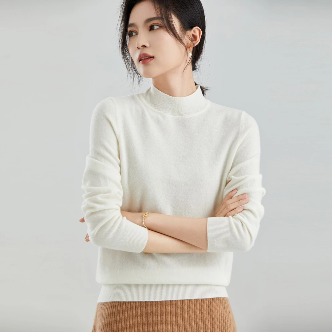 【达人】小山羊绒 流光风女士秋冬季针织半高领羊绒打底GDRW-21C202