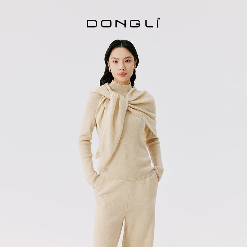 东黎 山羊绒 流行时尚百搭松密度三角巾4B12