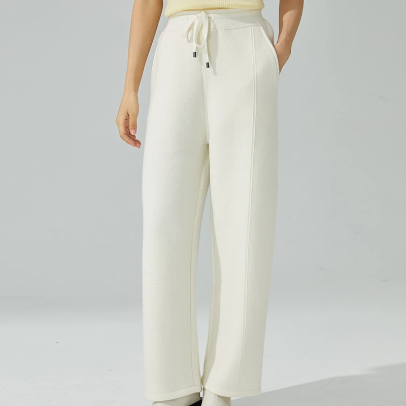 东黎 山羊绒 女士秋冬针织百搭时尚休闲羊绒香蕉裤高腰宽松3197