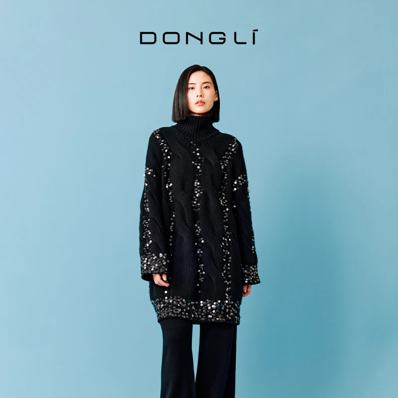 东黎 山羊绒 【秀场同款】 星点佳人-山羊绒高领套头衫4331