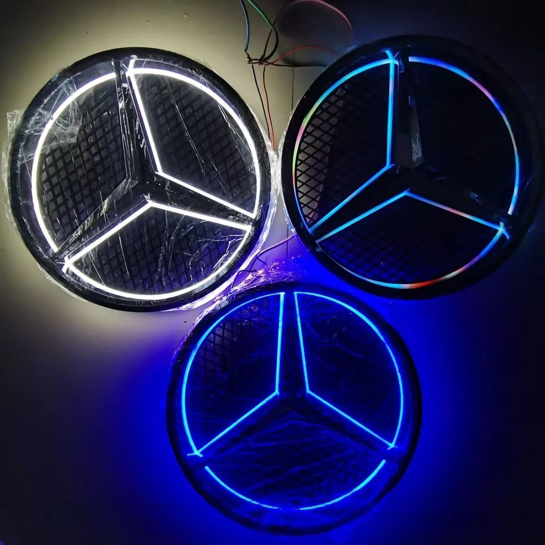 货车发光车标专车专用改装奔驰车标尺寸联系客服定制产品无退换