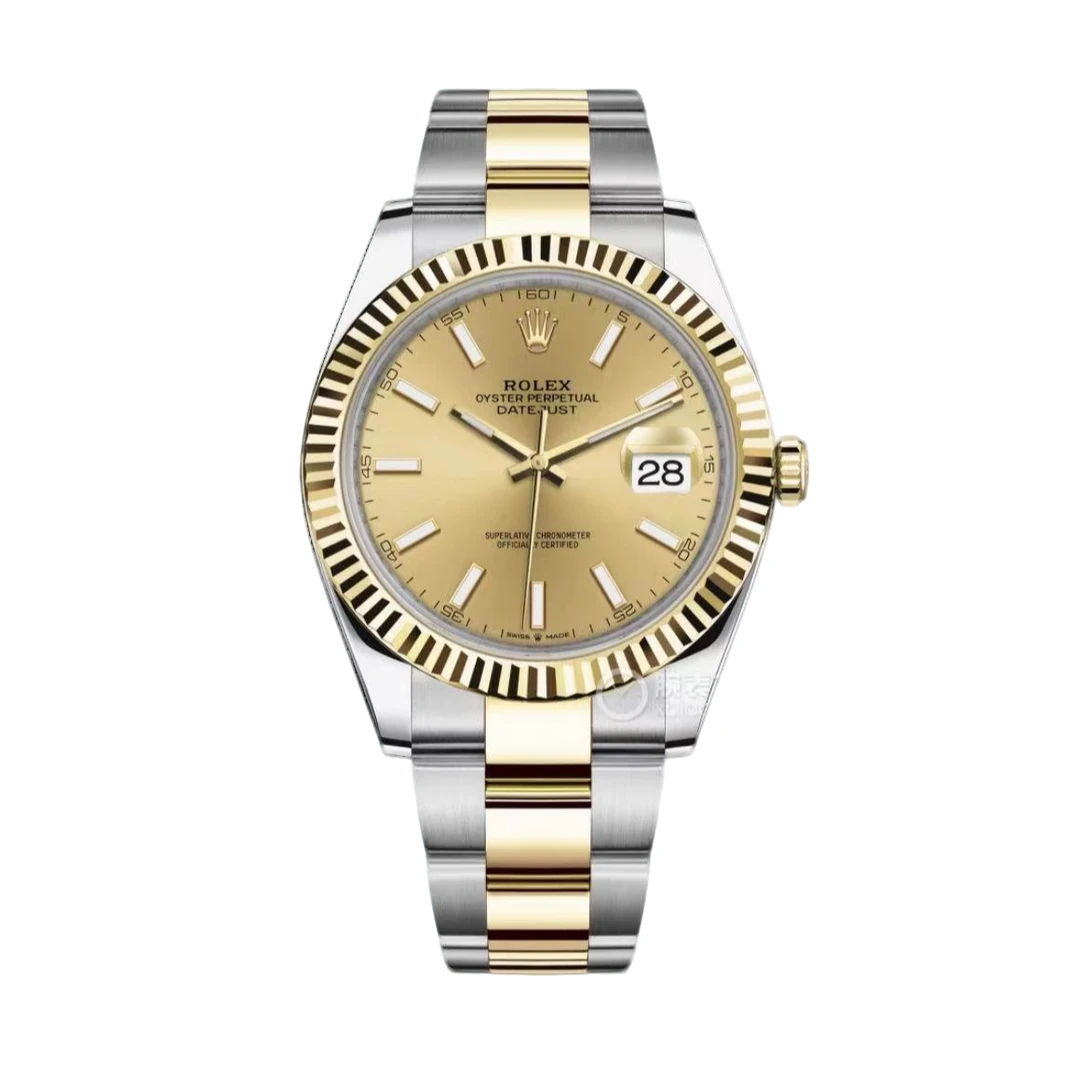 99新 Rolex/劳力士 日志系列/单表/金盘条刻/表径41/126333