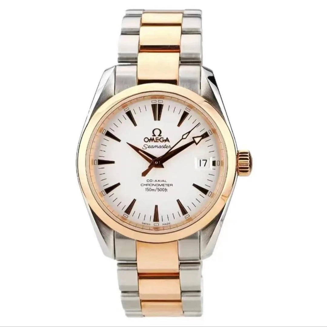 99新 Omega/欧米茄 海马/间金/表径36.2/机械男表