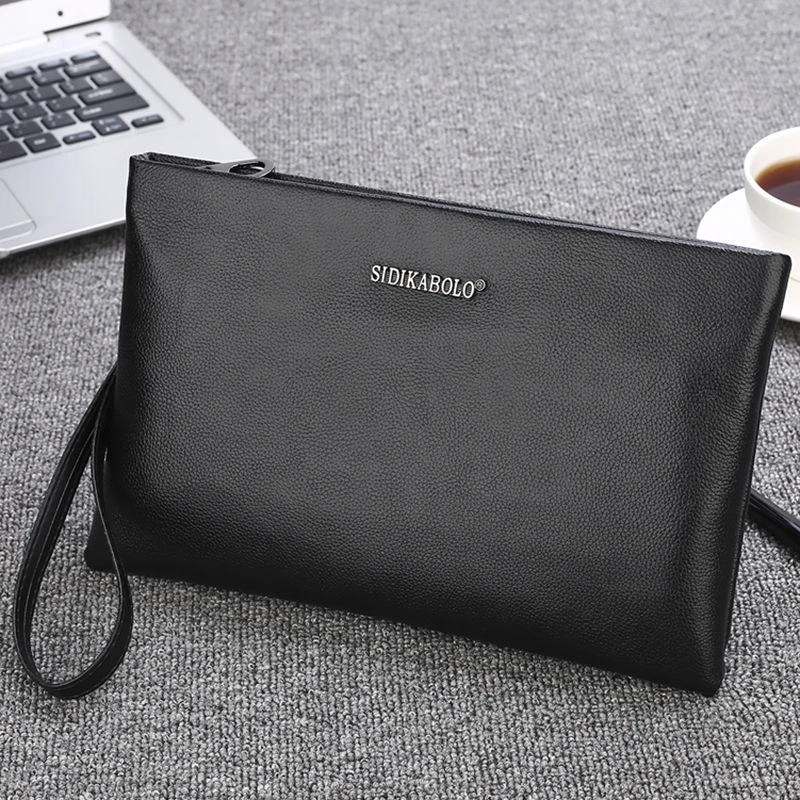 男士手拿包软牛皮正品真皮手包头层牛皮休闲钱包男大容量手抓包男