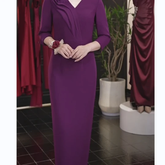 Y -5010立体花梦娇喜婆婆自留优雅礼服婚宴婚礼长款宴会气质常规
