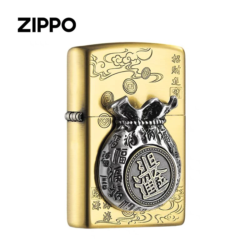 Zippo打火机美国 招财纳福-古铜 DZ-00098-1 国行定制DY9902TZ