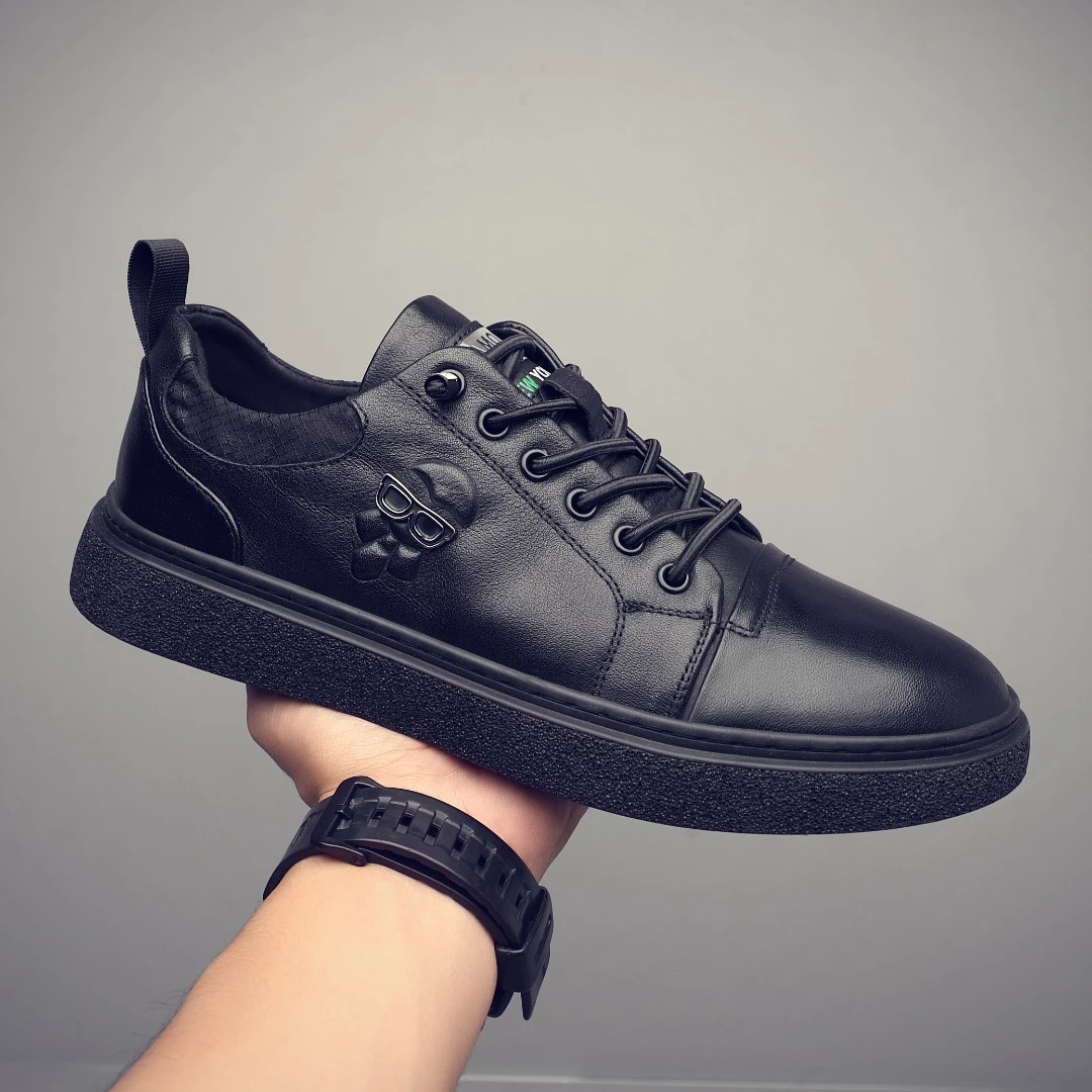 【头层牛皮】2023新款真皮男士休闲鞋时尚潮流百搭男鞋个性平底鞋