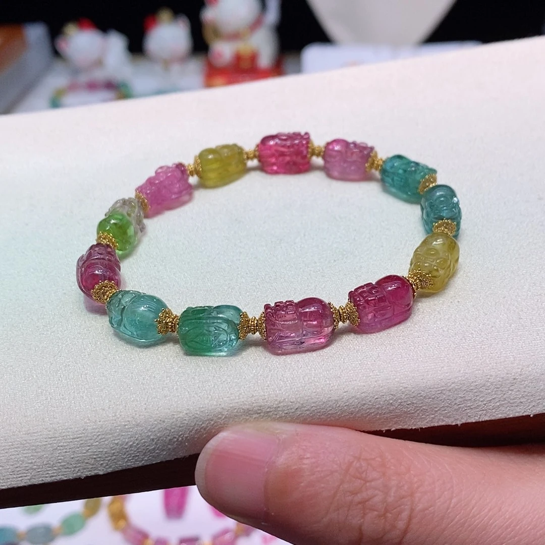 碧玺碧玺手链18K金镶嵌