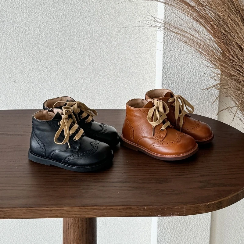 真皮儿童马丁靴女童短靴单靴宝宝靴秋冬季