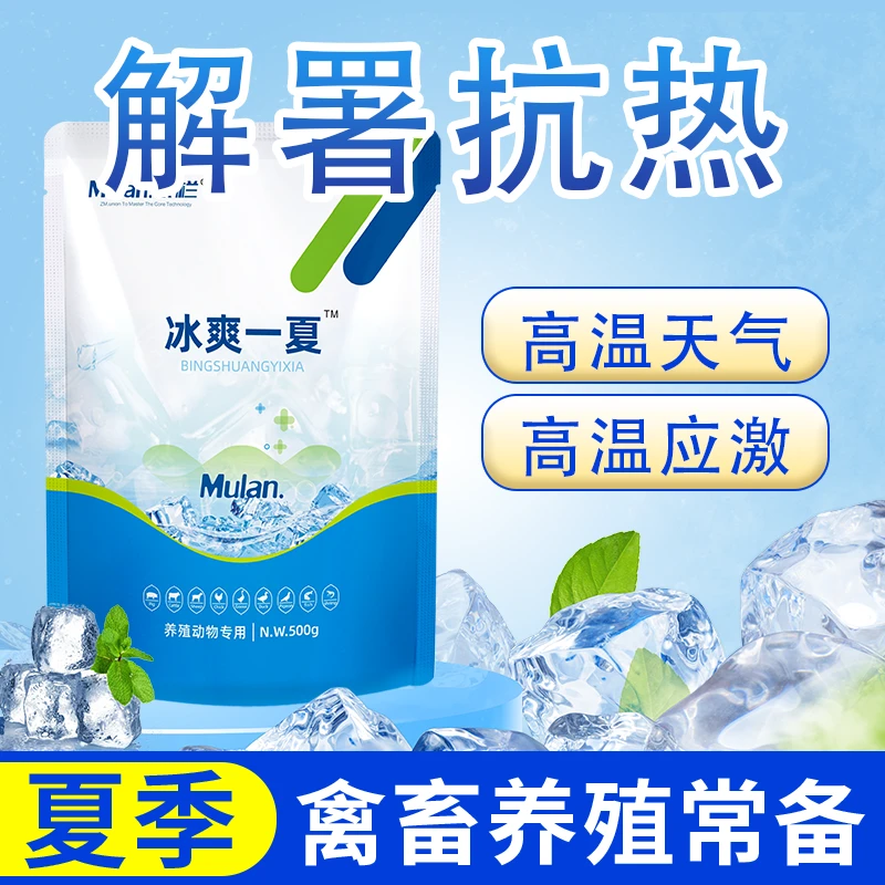 冰爽一夏兽用解暑降温清凉一夏鸡鸭鹅猪牛羊饲料添加剂养殖适用