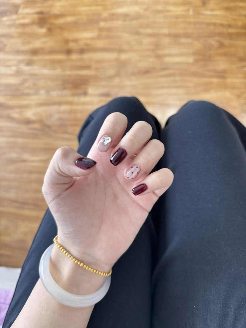 【车厘子红配猫眼】纯手工定制小熊美甲穿戴甲用品显手白手工穿戴甲